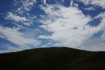 Fototapeta premium 伊豆 大室山 山頂からみた空