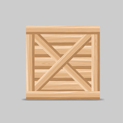 wooden box, packaging. vector illustration