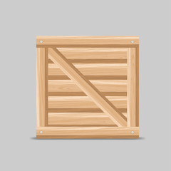 wooden box, packaging. vector illustration
