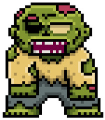 Vector illustration of Cartoon Zombie - Pixel design