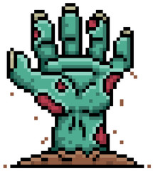 Obraz premium Vector illustration of Cartoon Zombie - Pixel design