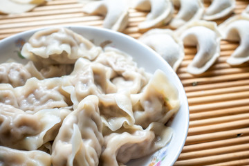 Chinese traditional food making, making dumplings