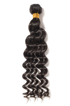 Loose Deep Curly Black Human Hair Weaves Extensions Bundle