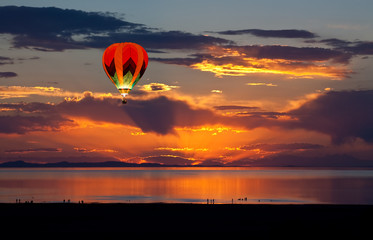 Sun set at the great salt lake