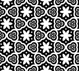 Abstract seamless black and white pattern