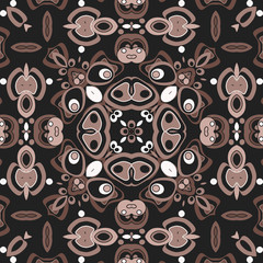 Seamless abstract pattern kaleidoscopic mosaic ornamental tile