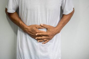 Man having painful stomachache