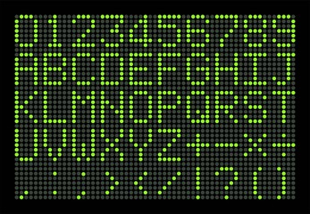 Fototapeta premium LED display alphabhet A to Z and number, flat design