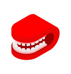 Grin mouth Closed isometric style isolated. Vector illustration