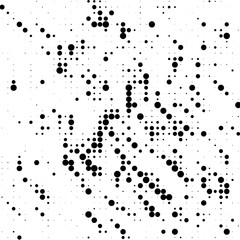 Grunge halftone pattern. Pointillism, stipplism style. Textured background with dots, circles, Points of different scale. 