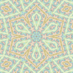 Seamless abstract pattern kaleidoscopic mosaic ornamental tile