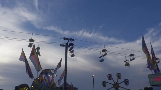Rides at carnival and amusement park