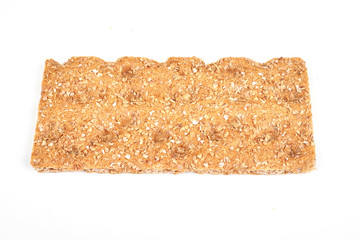The healthy bread crisp isolated on white background