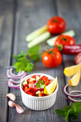Salsa sauce and ingredients