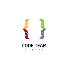 People Code Logo Design Vector