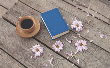 coffee flowers and book