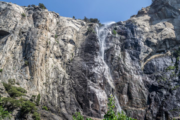 Bridalveil waterfall during a summer hike