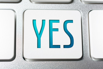 Macro Of The Word Yes On A Keyboard Button