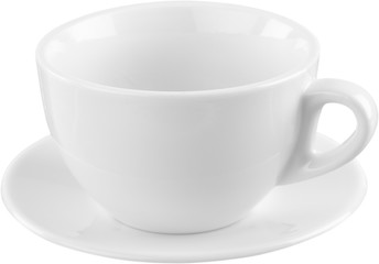 White Cup with Saucer - Isolated