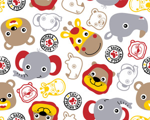Vector seamless pattern of nice animals cartoon