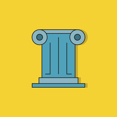 roman pillar icon on yellow background
