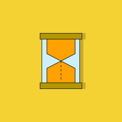 sand clock icon on yellow background