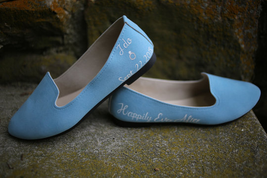 Bride's Something Blue Wedding Shoes Flats Loafers