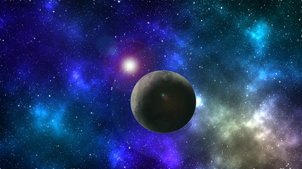 Obraz na płótnie Canvas Space background. Planet on the space