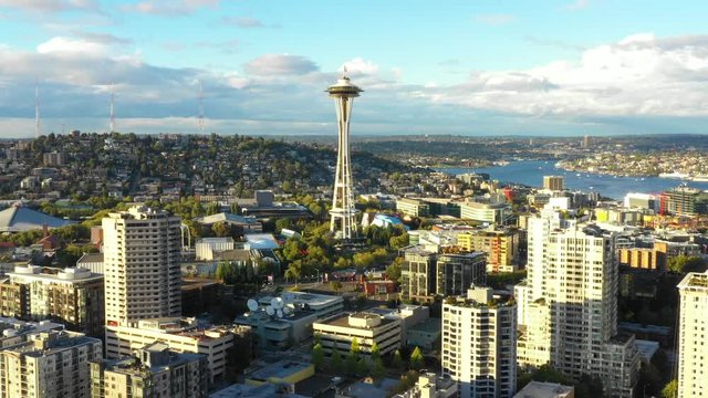 Aerial footage collection of Seattle Washington USA
