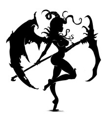 Sexy succubus with a scythe
