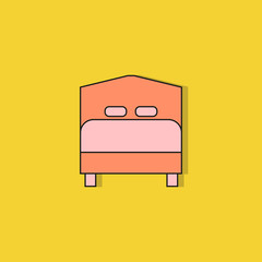 bed icon in yellow background