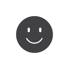 Fototapeta premium Happy face emoji vector icon. filled flat sign for mobile concept and web design. Smile emoticon simple solid icon. Symbol, logo illustration. Pixel perfect vector graphics