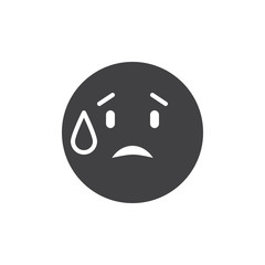 Embarrassed emoticon vector icon. filled flat sign for mobile concept and web design. Worried emoji simple solid icon. Symbol, logo illustration. Pixel perfect vector graphics