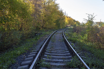 The railway  in the autumn