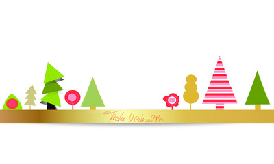 Frohe Weihnachten Baum Bäume Wald Band Banner Hintergrund