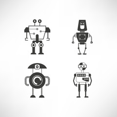 robot character icons set