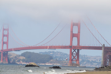 The iconic Golden Gate Bridge in San Francisco