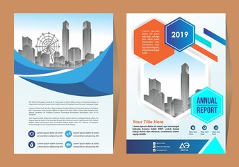 Business Brochure Background Design Template, Flyer Layout, Poster, Magazine, Annual Report, Book, Booklet with Building Image. Size A4 Vector Design illustration