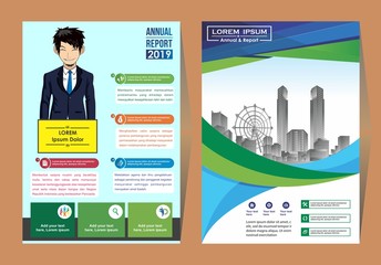 Business Brochure Background Design Template, Flyer Layout, Poster, Magazine, Annual Report, Book, Booklet with Building Image. Size A4 Vector Design illustration