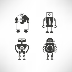 robot character icons set