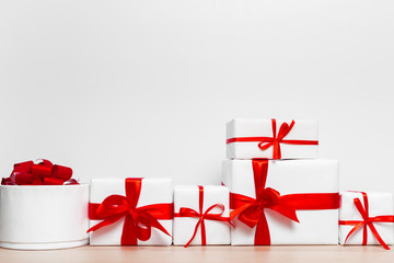 Christmas gift box on tablet