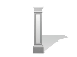Column pilaster. Isolated on white background. 3D rendering illustration.