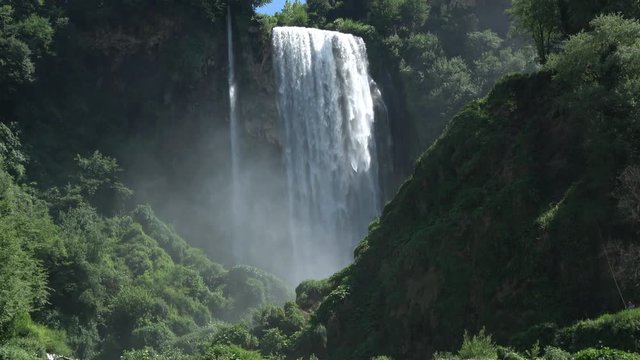Marmore falls, Cascata delle Marmore, in Umbria, Italy. The tallest man-made waterfall in the world.