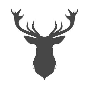 Silhouette head deer, Deer head illustration vector