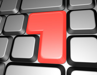 keyboard with red blank button