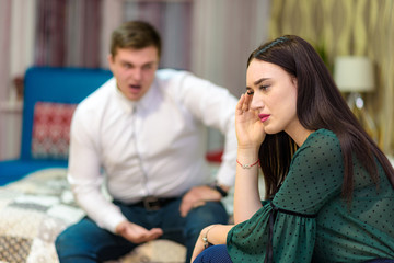 Family relations, problems, family conflict between husband and wife.