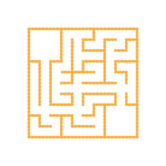 A colored square labyrinth with an entrance and an exit. Simple flat vector illustration isolated on white background. With a place for your drawings