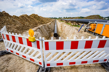 Energieversorgung - Baustelle, frisch verlegte Gas-Pipeline