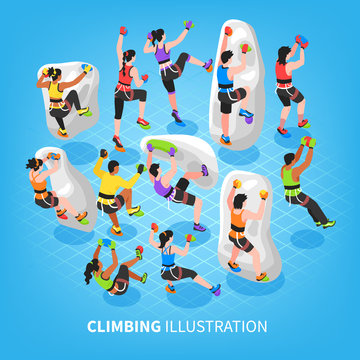 Isometric Climbing Sports Background