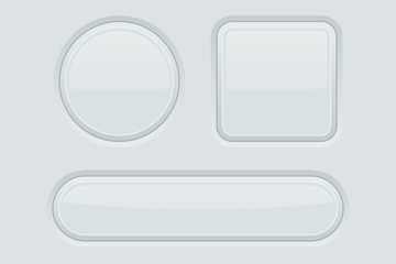 White buttons. 3d web interface elements